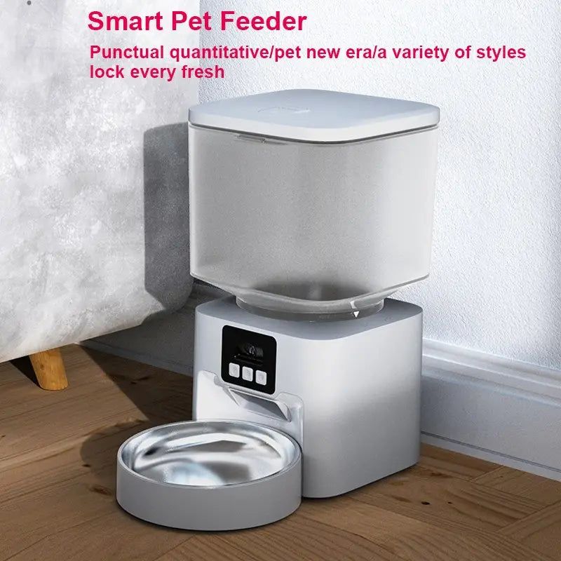 Automatic Cat Feeder With HD Camera: 2.4G WiFi Automatic Dog Feeder With Night Vision